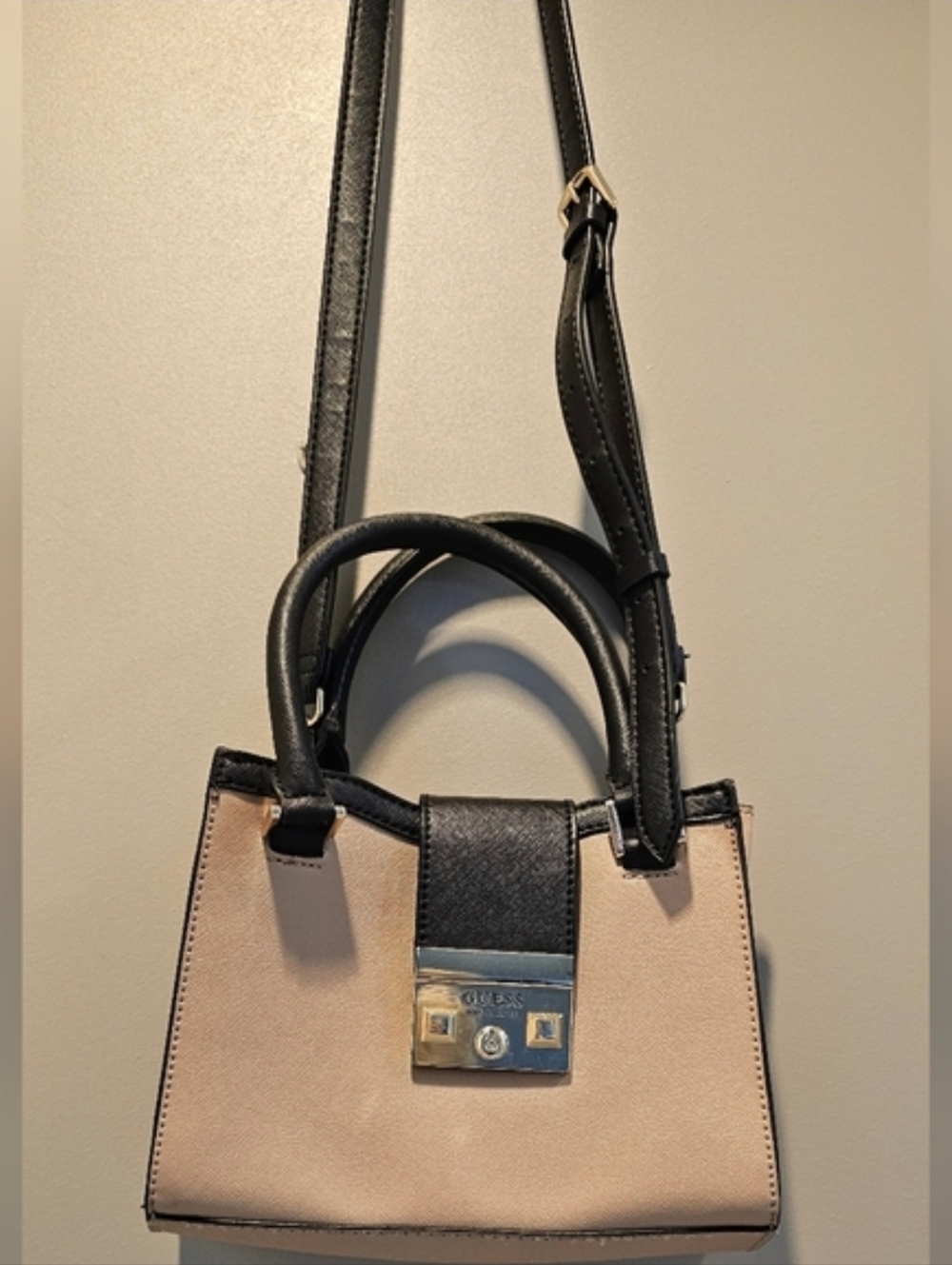 Guess los Angeles Satchel Bag - Brown and Beige